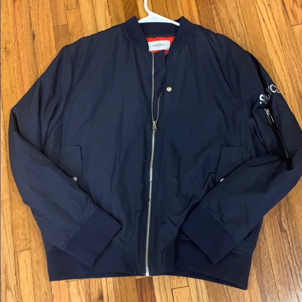 Navy blue bomber jacket